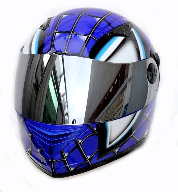 masei 830 spider man dot ece motorcycle bike helmet blue m l xl