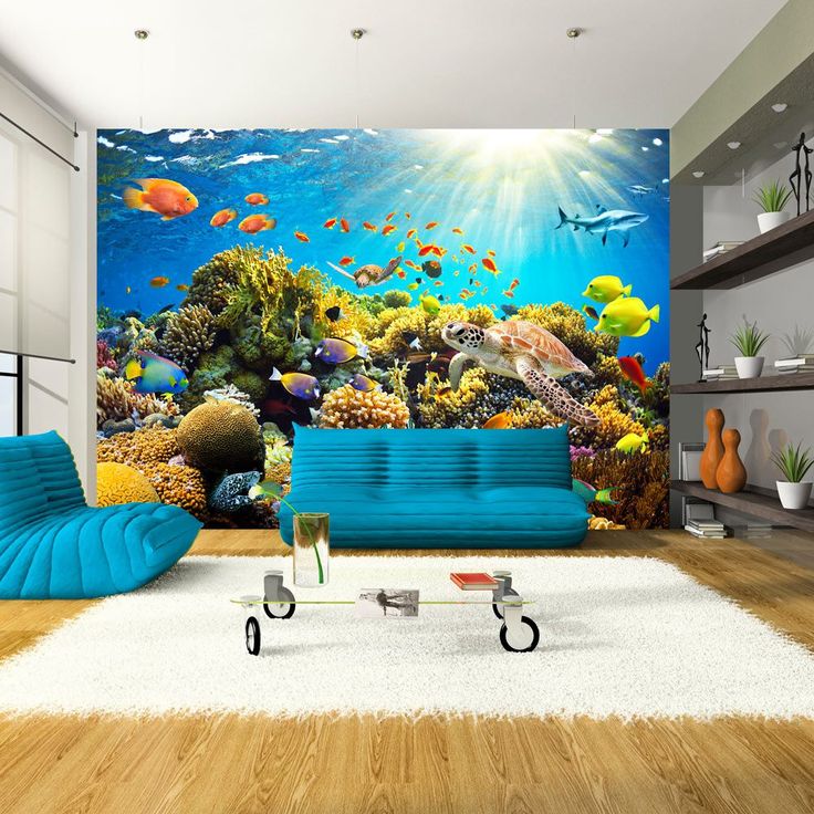Deep Blue Underwater Wallpaper Mural (With images