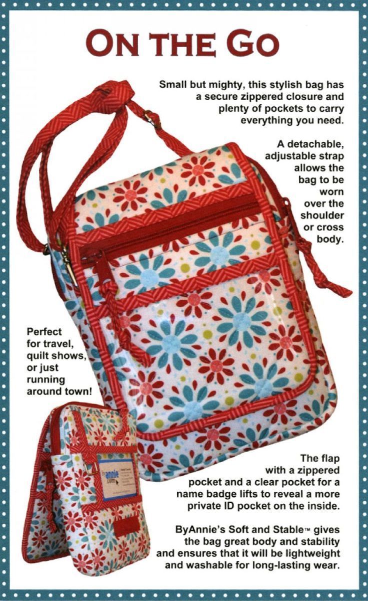 On The Go Bag Sewing Pattern By Annie Unrien Bag Patterns To Sew