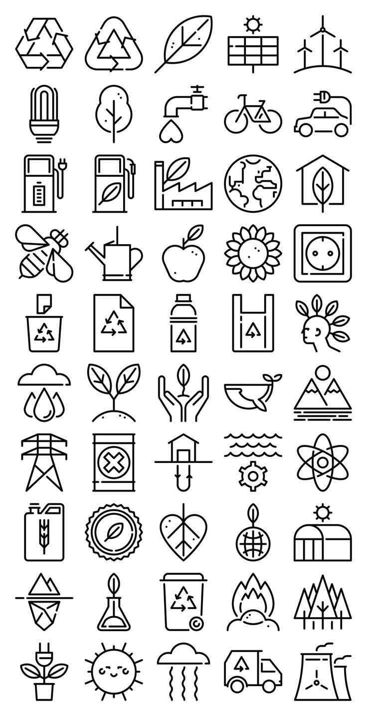 50 kostenlose Vektor-Icons von Ecology Line Craft von Freepik entworfen - #Craft...