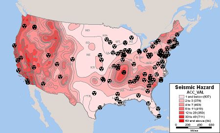 Shapefile Map Of Nuclear Reactors And Seismic Hazards In The U S 73e74a780b5a0f3041a7de9292d0b283