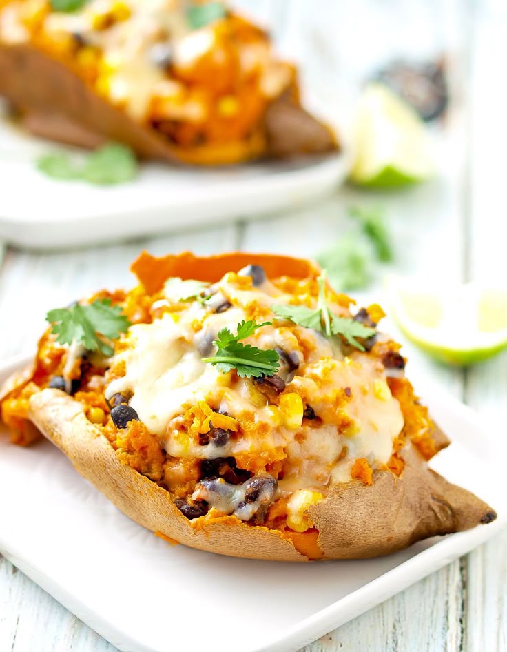 Dinner Party Main Course Ideas Part - 35: Southwest Stuffed Sweet Potato An Easy Vegetarian Main Course!