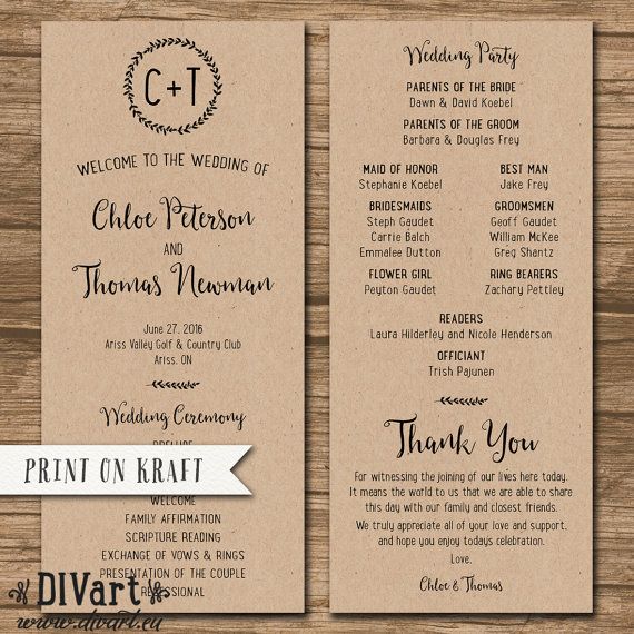 fun wedding programs