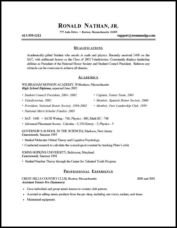 curriculum format template