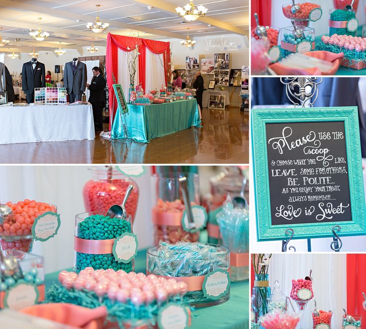 41 Best Turquoise Salmon And White Pastel Wedding Images On Candy Sweet Buffet In Turquoise And Salmon Colours For Guests