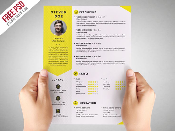 Download Clean Resume CV Template Free PSD. This Free Resume CV is a professional, Clean & modern template that will make you stand out from the crowd. Clean Resume Templates are professionally organized and labelled so every beginner can edit it like a pro. Clean Resume CV Template is perfect for photographers, designers, and developers. This Free Resume PSD Template is A4 Size 300 dpi print-ready CMYK PSD files. All main elements are easily editable and customizable.