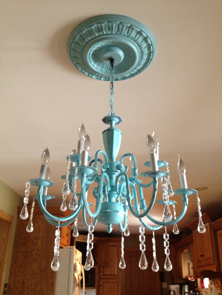 An Outdated Brass Chandelier Spray Painted And Adorned With Acrylic Crystals From Hobby Lobby Two Makeover Brass Chandelier Makeover, Crystals For Chandeliers Hobby Lobby
