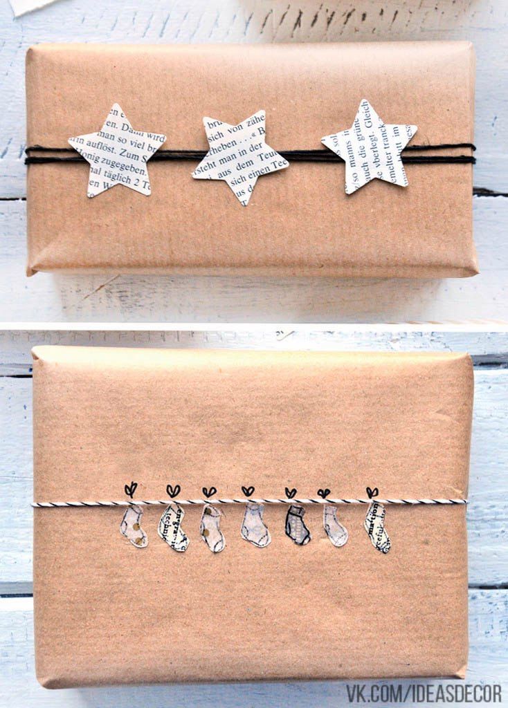 String paper stockings versus gluing and drawing