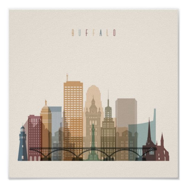Buffalo New York City Skyline Poster Transparent Style Buffalo State New York Skyline Detailed Silhouette C And City Skyline Ny Skyline Buffalo City