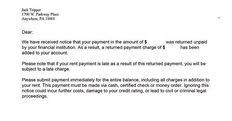 Cool Non Sufficient Funds Letter Template Cool Non Sufficient Funds Letter Template