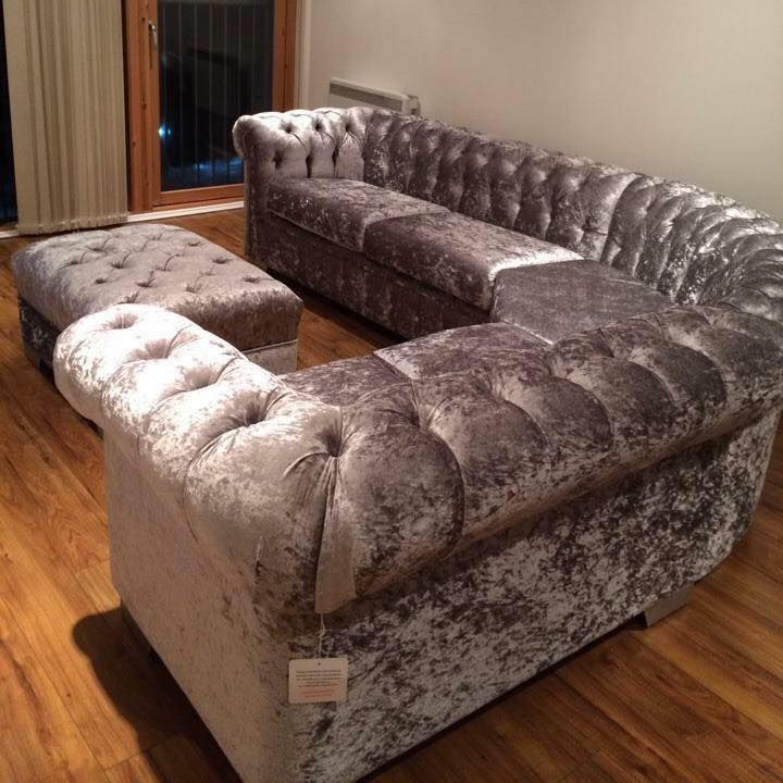 2018 Full On Chesterfield Corner 1499 Crushed Velvet Set In Silver Traditional But Living Room Sets Luxury Couch Home Bedroom 1499 Chesterfield Crushed Velvet Corner, Chesterfield Corner Sofa Grey Velvet