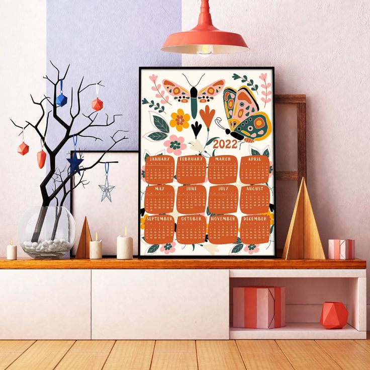 2022 Poster Calendar Butterfly and Moth Wall Calendar 8x10 | Etsy in 2021 | Wall calendar, Media wall, Home decor wall art