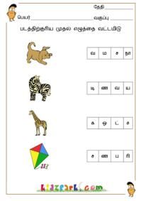 beginning consonants worksheetstamil teachers resources