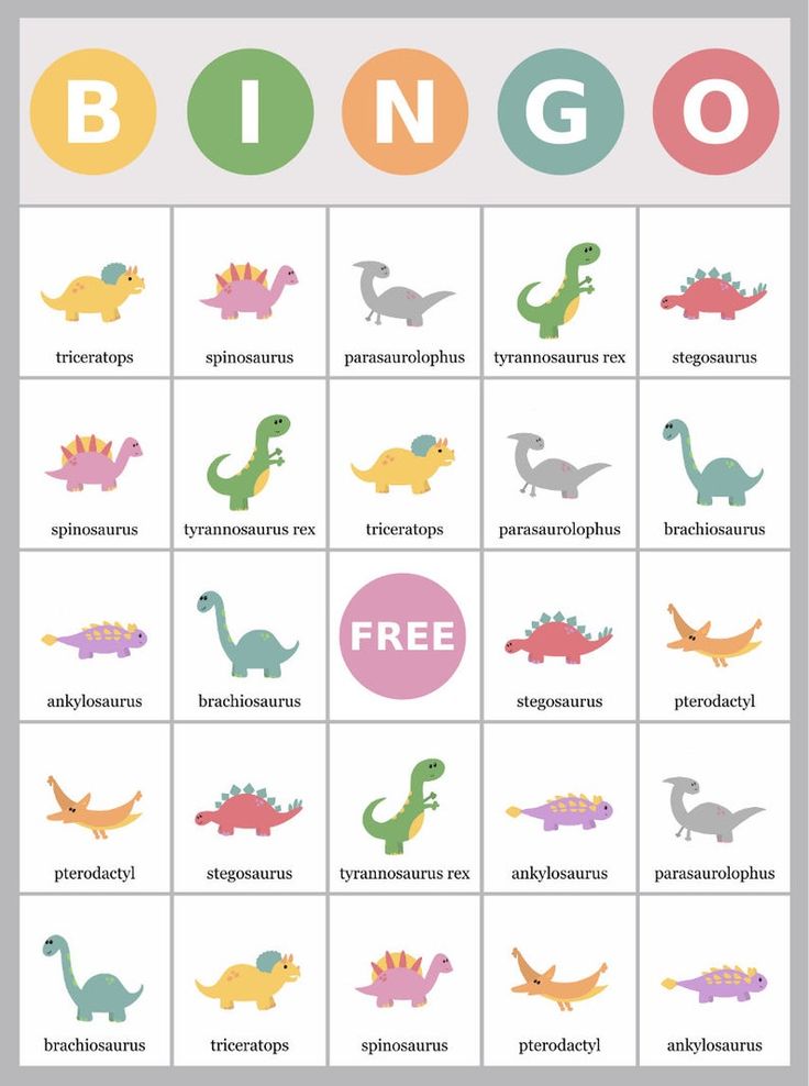 Dinosaur Bingo 15 Pack Instant Download / Easy to Print and Cut / Fun
