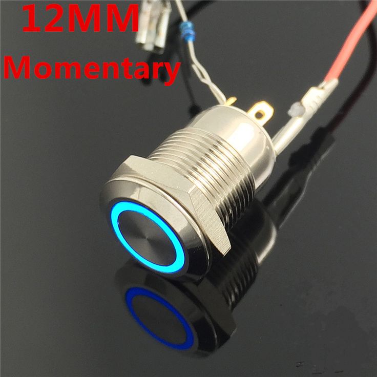 Momentary PC Push Button Switch 22mm Flat LED Waterproof Power Button 24V Momentary PC Push Button Switch 22mm Flat LED Waterproof Power Button 24V