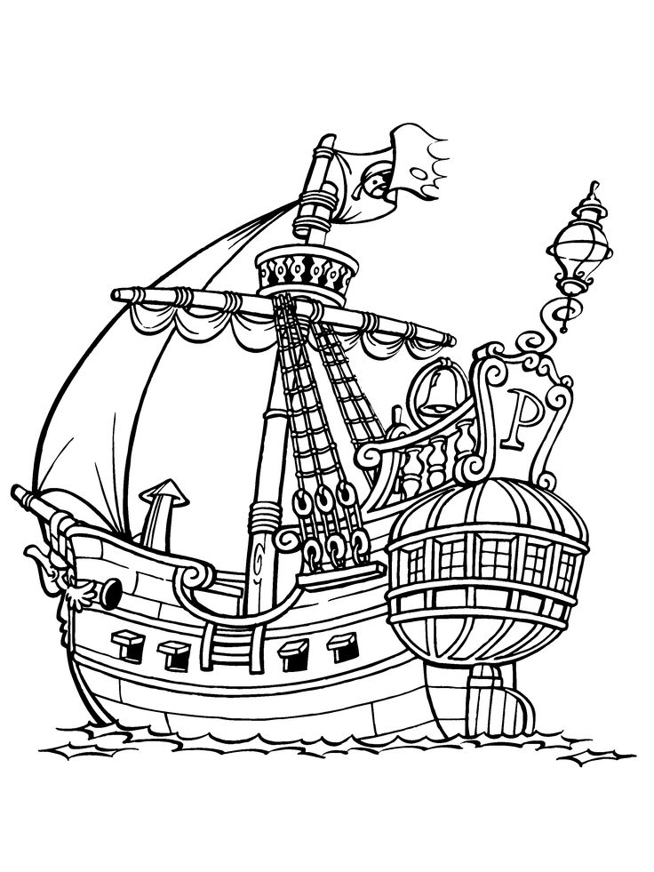 een kleurplaat van het zeilschip Google zoeken Pirate coloring