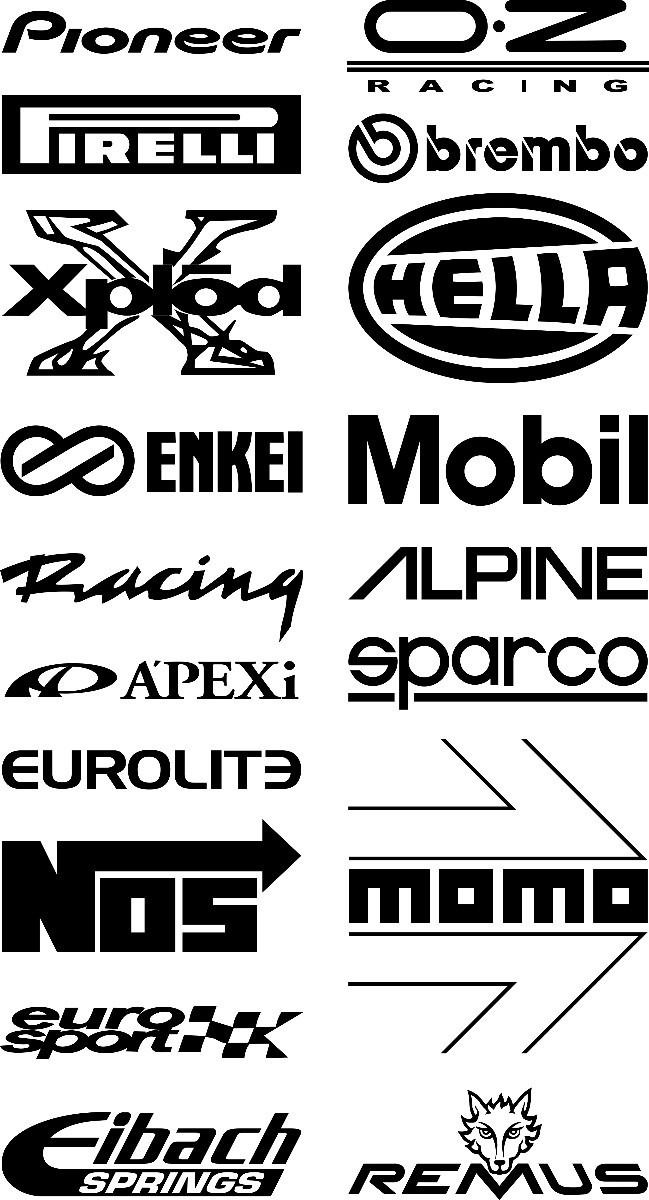 Stickers, Para Carro Tuning 18 Logos Stickers para autos Stickers, Para Carro Tuning 18 Logos Stickers para autos