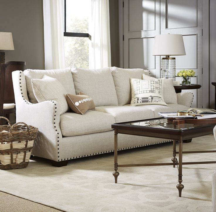 Connor Belgian Linen Upholstered Slope Arm Sofa Universal Furniture Living Room Sets Connor Belgian Linen Upholstered Slope, Belgian Linen Slope Arm Sofa