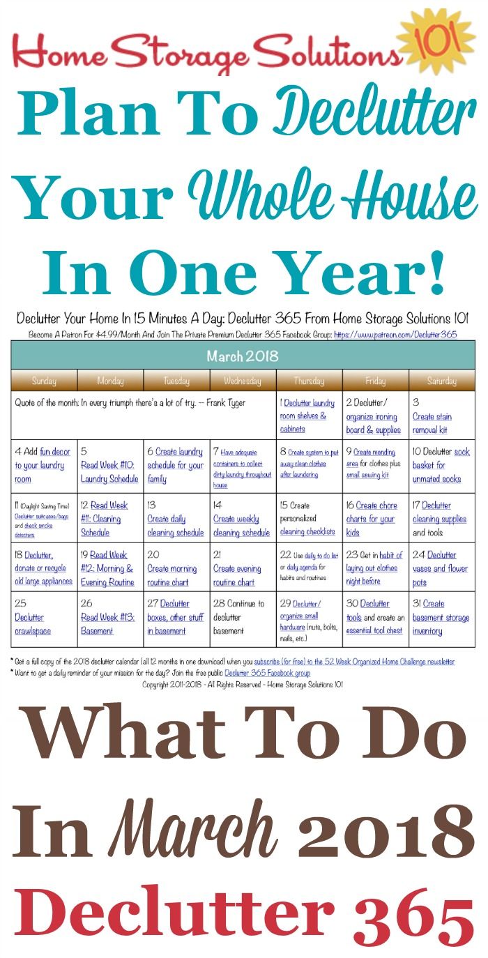 march declutter calendar 15