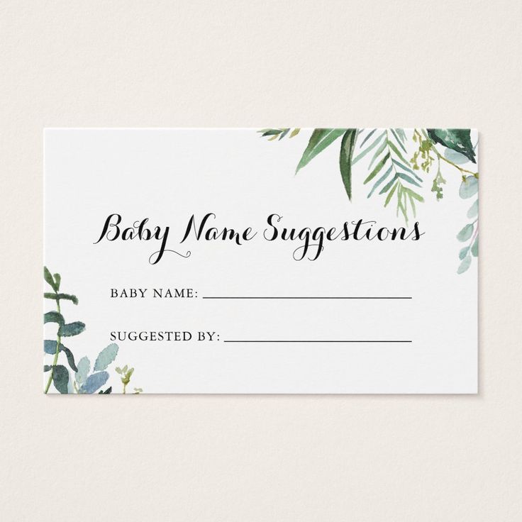 Classy Greenery Baby Name Suggestions Card Gender Unisex Age Group classy-greenery-baby-name-suggestions-card-gender-unisex-age-group