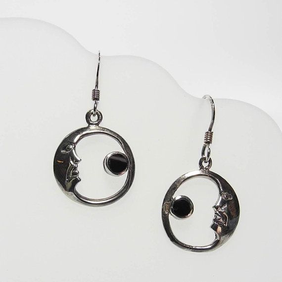 Large and Chunky Vintage Silver Tone Clip On Earrings in Half Moon Half Round Excellent Condition
