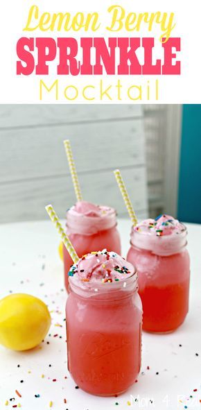Non Alcoholic Lemon Berry Sprinkle Mocktail Recipe - Perfect for a baby shower o...