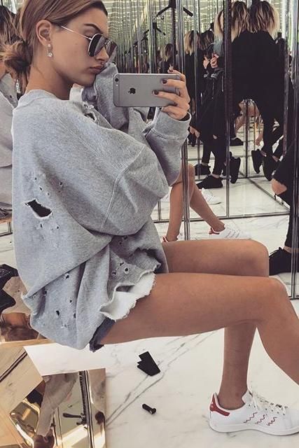 Hailey Baldwin Instagram Pic March 24 2016. Stan Smith StyleStan Smith OutfitStan Smith ShoesCelebrity Airport StyleAdidas ...