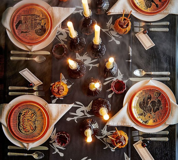 spooky halloween icon salad plates mixed set of 4