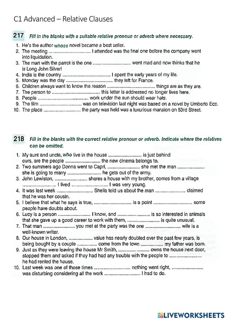 Relative Clauses Online Worksheet For Advanced You Can Do The relative-clauses-online-worksheet-for-advanced-you-can-do-the