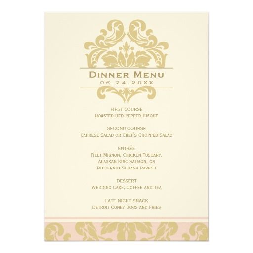192 best wedding dinner menu images on Pinterest Wedding dinner - dinner party menu template 192 best wedding dinner menu images on Pinterest Wedding dinner - dinner party menu template