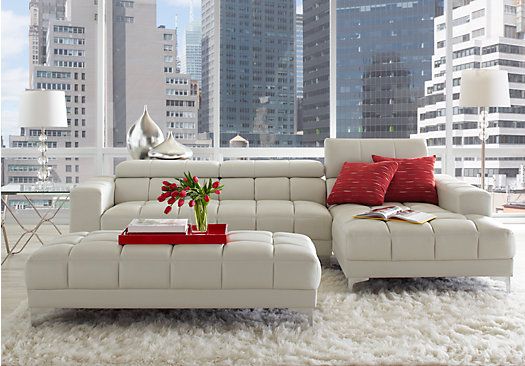 Sofia Vergara Sybella Off White 5 Pc Sectional Living Room