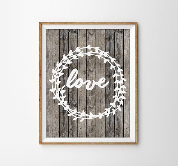 Love Laurel Wreath Rustic Art Print Wood By SamsSimpleDecor Love Laurel Wreath Rustic Art Print Wood By SamsSimpleDecor