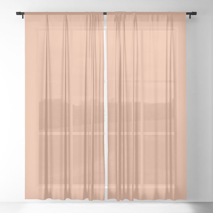 Solid Color Pantone C Sand 14 1224 Peach Tan Sheer Curtain By Simplysolids Pink Curtains Pink Sheer Curtains Curtain, Pale Peach Sheer Curtains