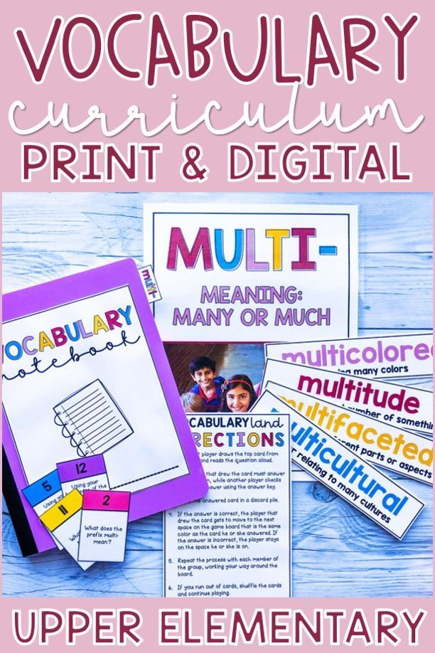 Vocabulary Curriculum 4th and 5th Grade GROWING YEAR