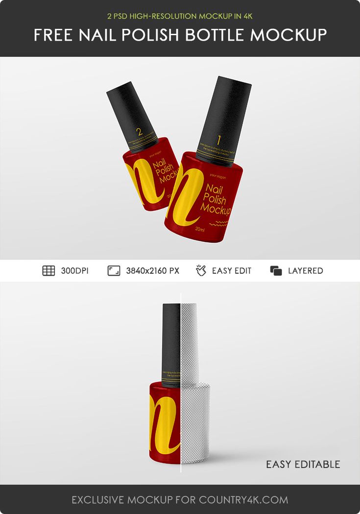 Download Free Nail Polish Bottle Mockup on Behance in 2020 | Nail polish bottles, Bottle mockup, Free ...