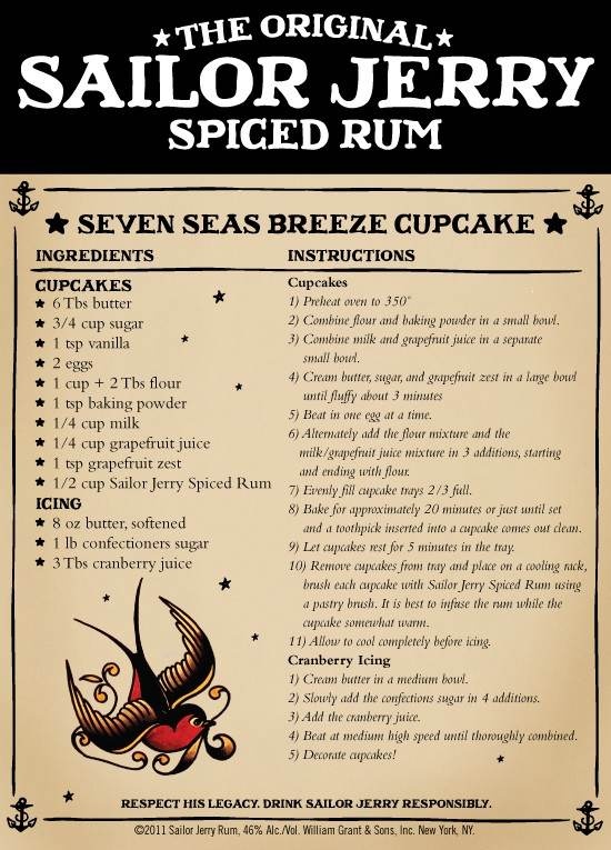 sailor jerry seven seas breeze cupcakes Rum recipes sailor jerry seven seas breeze cupcakes Rum recipes