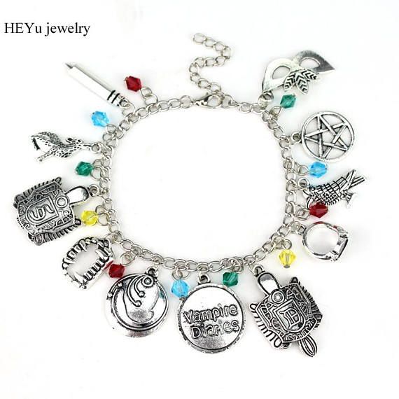 Blue Heron Beauty and The Beast 10 Logo Charms Lobster Clasp Bracelet w//Gift Box
