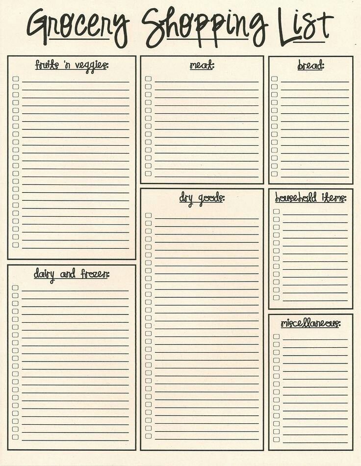 grocery list printable scrapbookprintouts scrapbook printables printable grocery shopping list template