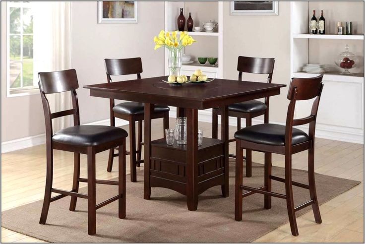 Chocolate Brown Dining Room Ideas Tall Table Bar Height Set Dining Room Table, Bar Height Dining Table Chairs
