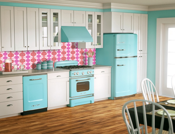 Turquoise Kitchen Appliances Ditch The Pink Backsplash Too Much Maybe But Leaning Turquoise Kitchen Appliances Ditch The Pink Backsplash Too Much Maybe But Leaning