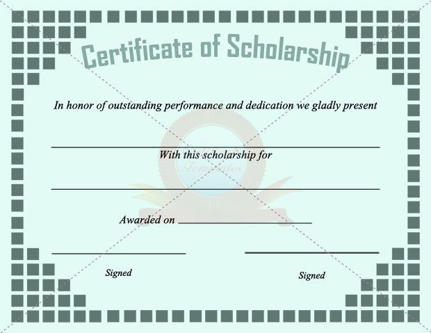 scholarship award certificate template free