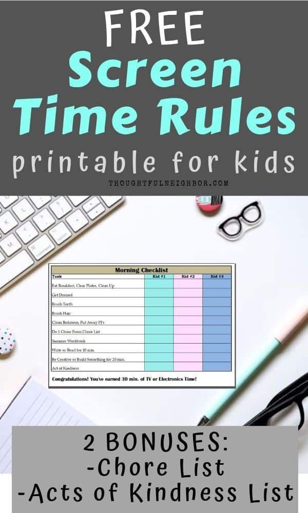 screen time rules printable for kids screen time for after school schedule template