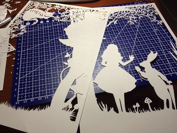Lightbox Alice In Wonderland Paper Cut Light Box By Trysogodar Art Pinterest Shadow Box Papercut Lightbox Template