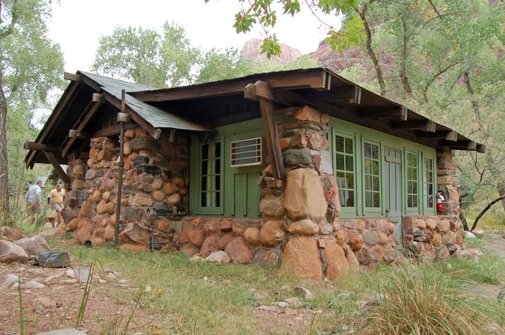 Grand Canyon: Phantom Ranch Cabin 0263 in 2020 | Stone cabin, Cabins