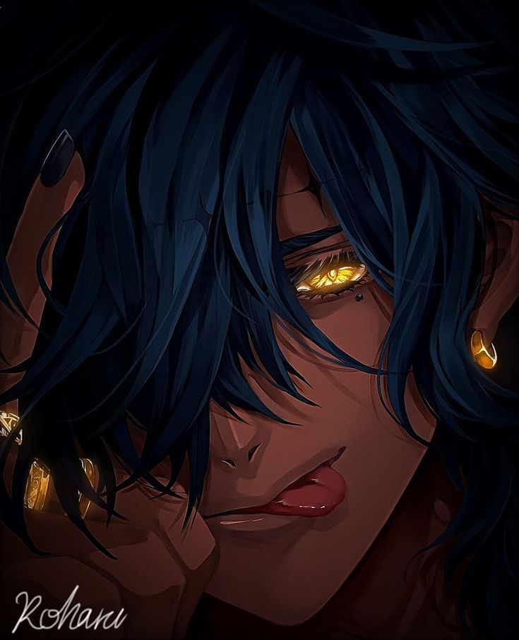 Anime guy with dark skin