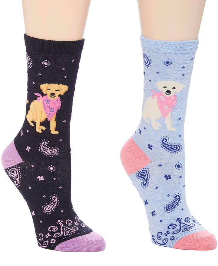 Black Light Blue Paisley Puppy Socks Set Women