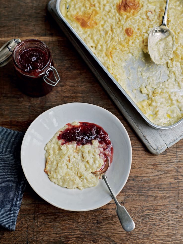 Baked Rice Pudding With Quick Strawberry Jam Recipe From Slow By James baked-rice-pudding-with-quick-strawberry-jam-recipe-from-slow-by-james