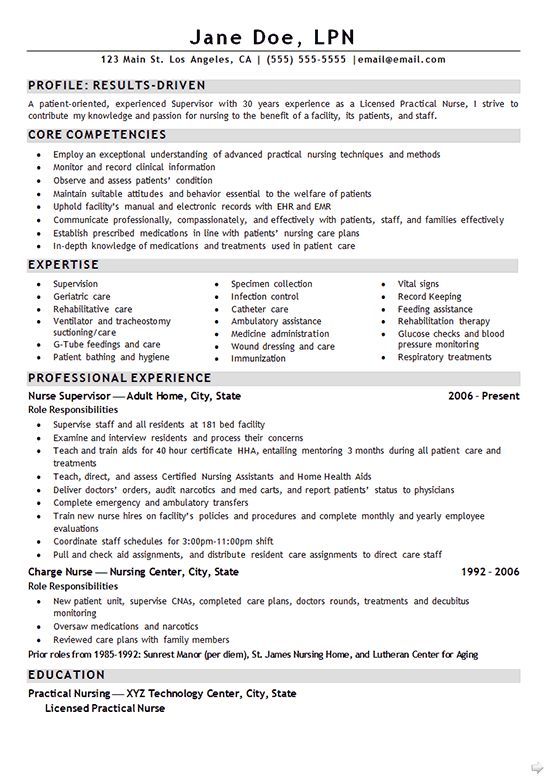 Nurse LPN Resume Example - http://www.resume-resource.com/nurse-lpn-resume-example?utm_source=rss&utm_medium=sendible&utm_campaign=RSS #resume