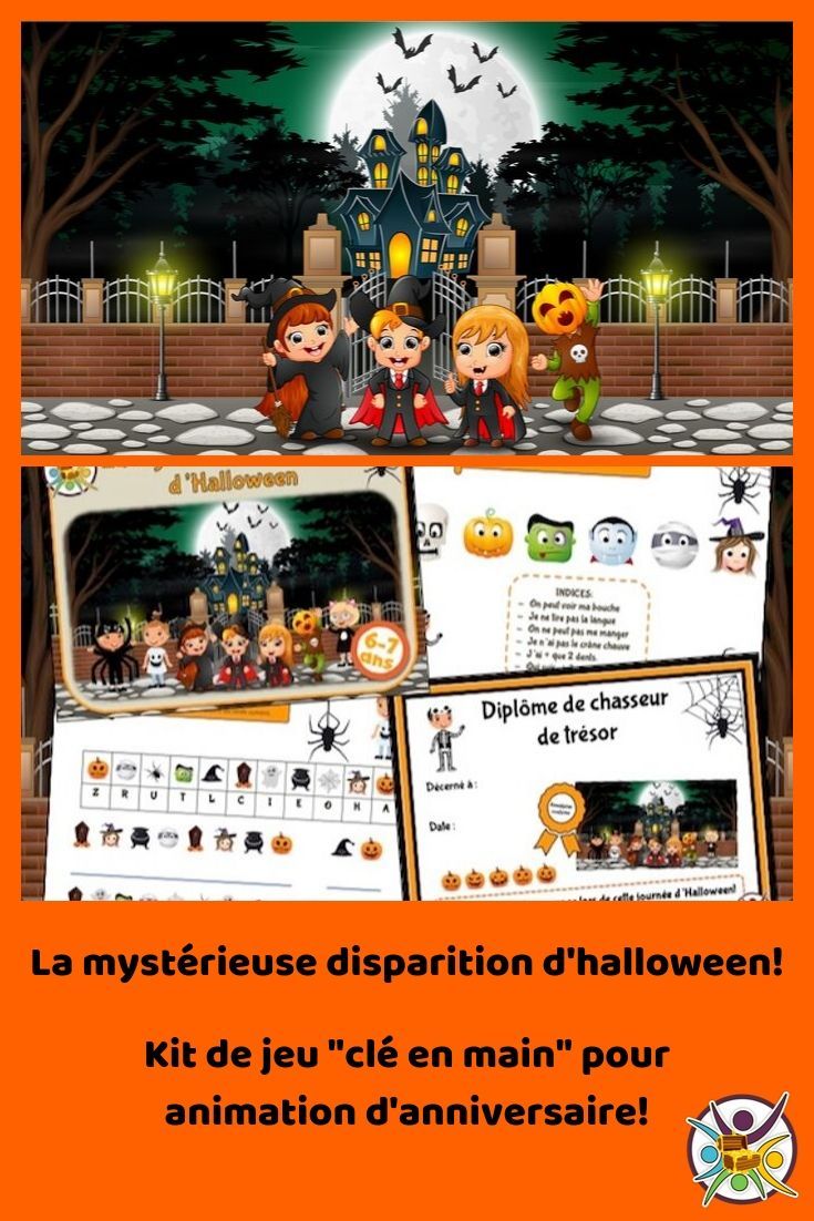 Grande activité de chasse au trésor pour Halloween! 4-5 ans, 6-7 ans et