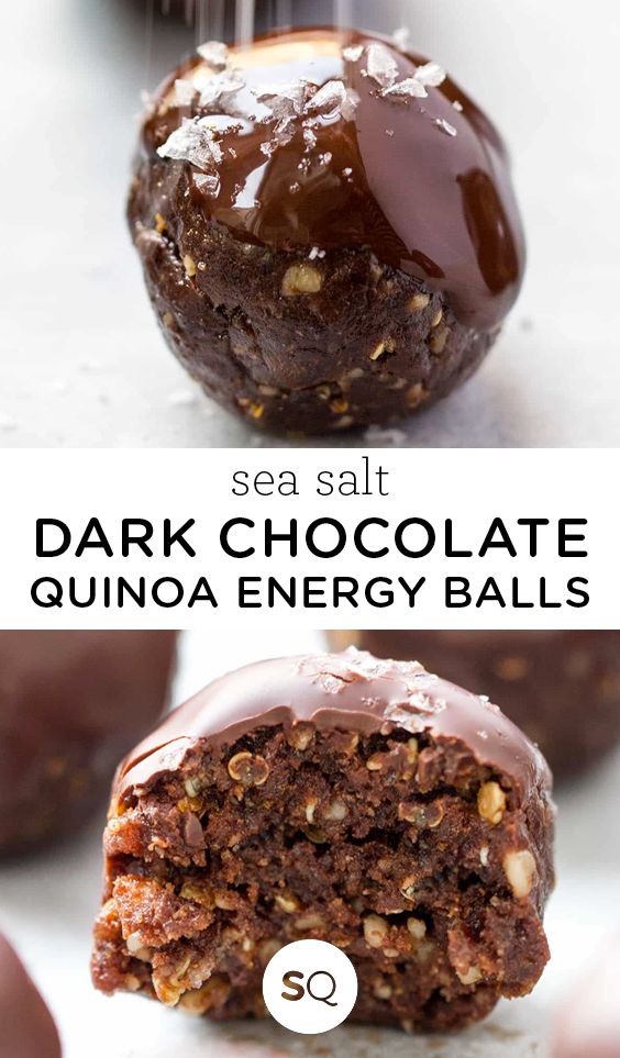 Sea Salt + Dark Chocolate Quinoa Energy Balls